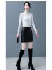 2025 New Coffee-Colored Women's Petite Leather Half-Skirt – Autumn/Winter Slimming Hip-Hugging Short Skirt for Commuting