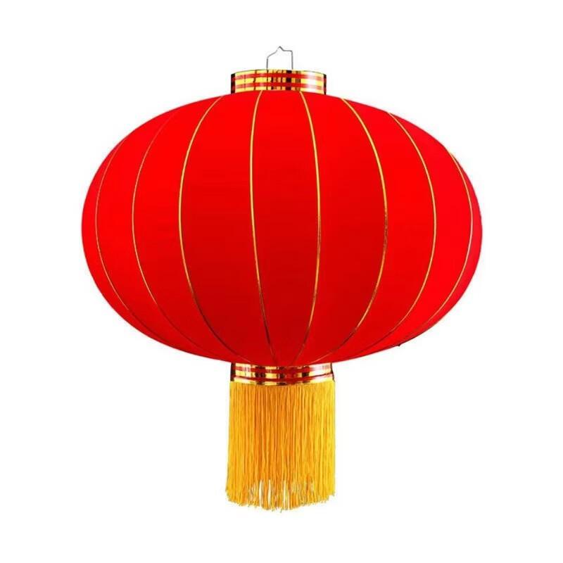 Chinese New Year Outdoor Red Flannel Lantern Pair