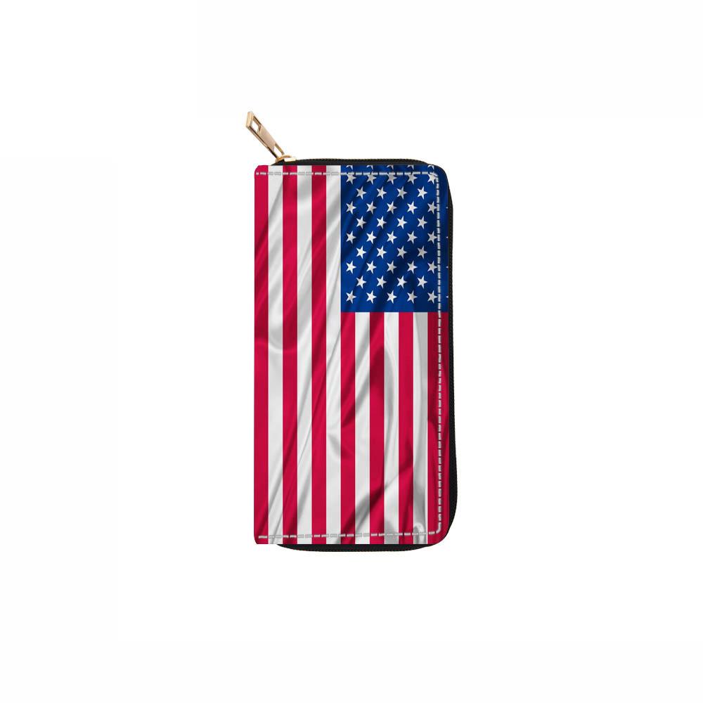 

Long wallet, flag clutch, wallet, wallet.