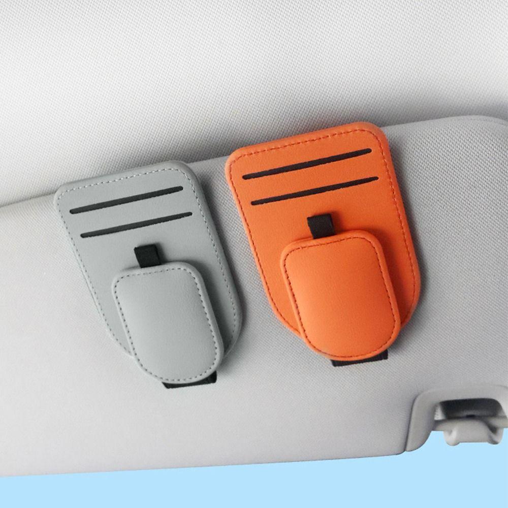 Creative Car Sun Visor Glasses Holder Magnetic Clip Sunglasses Storage Case  Car Interior