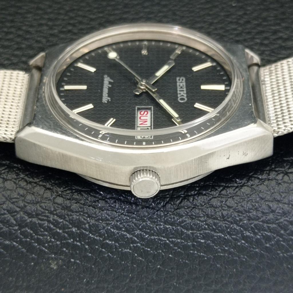 VINTAGE JAPAN SEIKO AUTOMATIC 6309A MENS BLACK COLOR DIAL WATCH a500838-5 R154-a500838