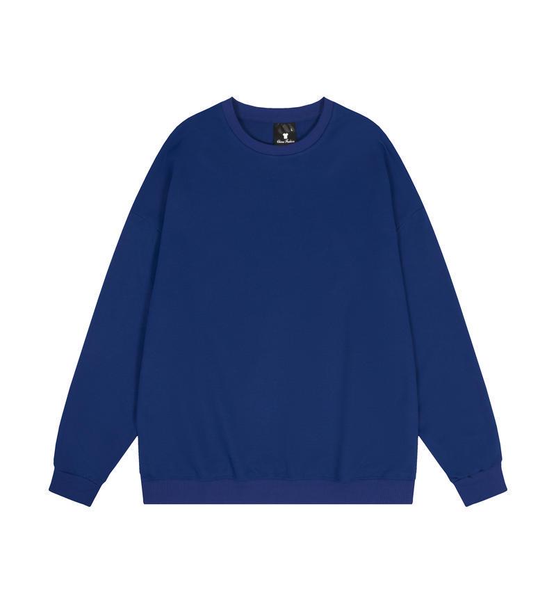 Loose Solid Color Round Neck Hoodie - Unisex Long Sleeve for Couples, Spring & Autumn