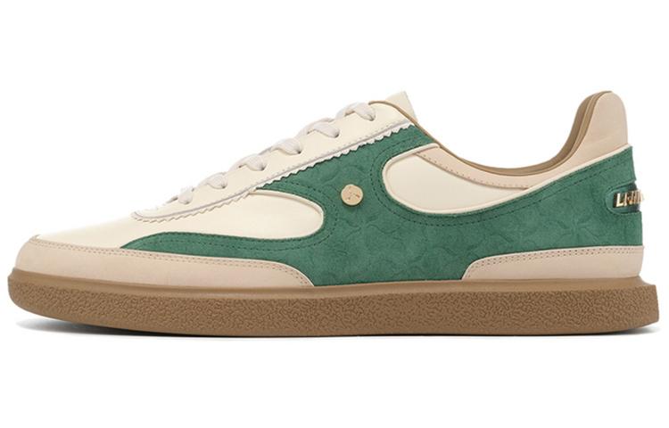 LI NING 1990 Cloud Nichang Slip Resistant Cushioning Abrasion Resistant Low top Skateboard Shoes Men s Beige Green ALHT061-1 41