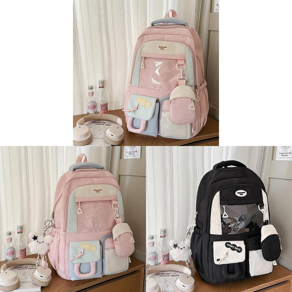 Sweet Girl Backpack With Fabric For School Use