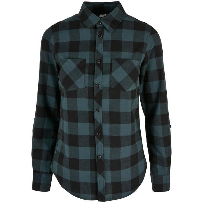 Chemise en flanelle - URBAN CLASSICS - Turnup Flanell - Ajustée - Manches longues - 100% coton