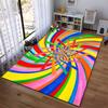 Colorful Spiral Pattern Carpet with Bright Rainbow Abstract Design Suitable for use as an anti-slip for living room bedroom sofas
