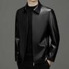 Shop Haining Leather Jacket Men's Jacket Short PU Leather Business Lapel Autumn Clothing Middle-aged Dad Leather Jacket