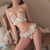 Erotic Underwear Sexy Three-point Lace Seductive Bra Set Hot No-Take Uniform Women's Pajamas 8745