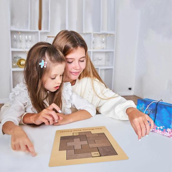 Daily Calendar Puzzle Wooden Puzzle Toy 365 Date Daily Challenge Puzzle Game The Whole Year Puzzle Calendar Gift for Men Women Kids
