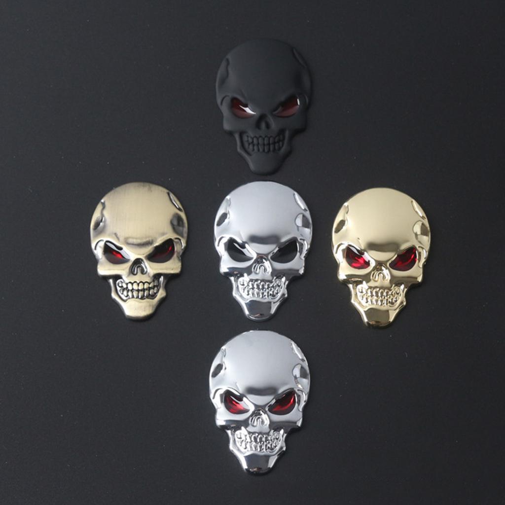 3D Metal Skull Bone Car Decor Emblem Badge Decal Sticker Motorcycle Orament Cool