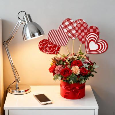15 Pieces Valentine's Centerpiece Sticks Valentines Day Heart Romantic