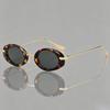 Occhiali da Sole Ovali Retro Transfrontalieri: Stile Europeo & Americano Telaio in Metallo alla Moda Sfilata di Moda 89261
