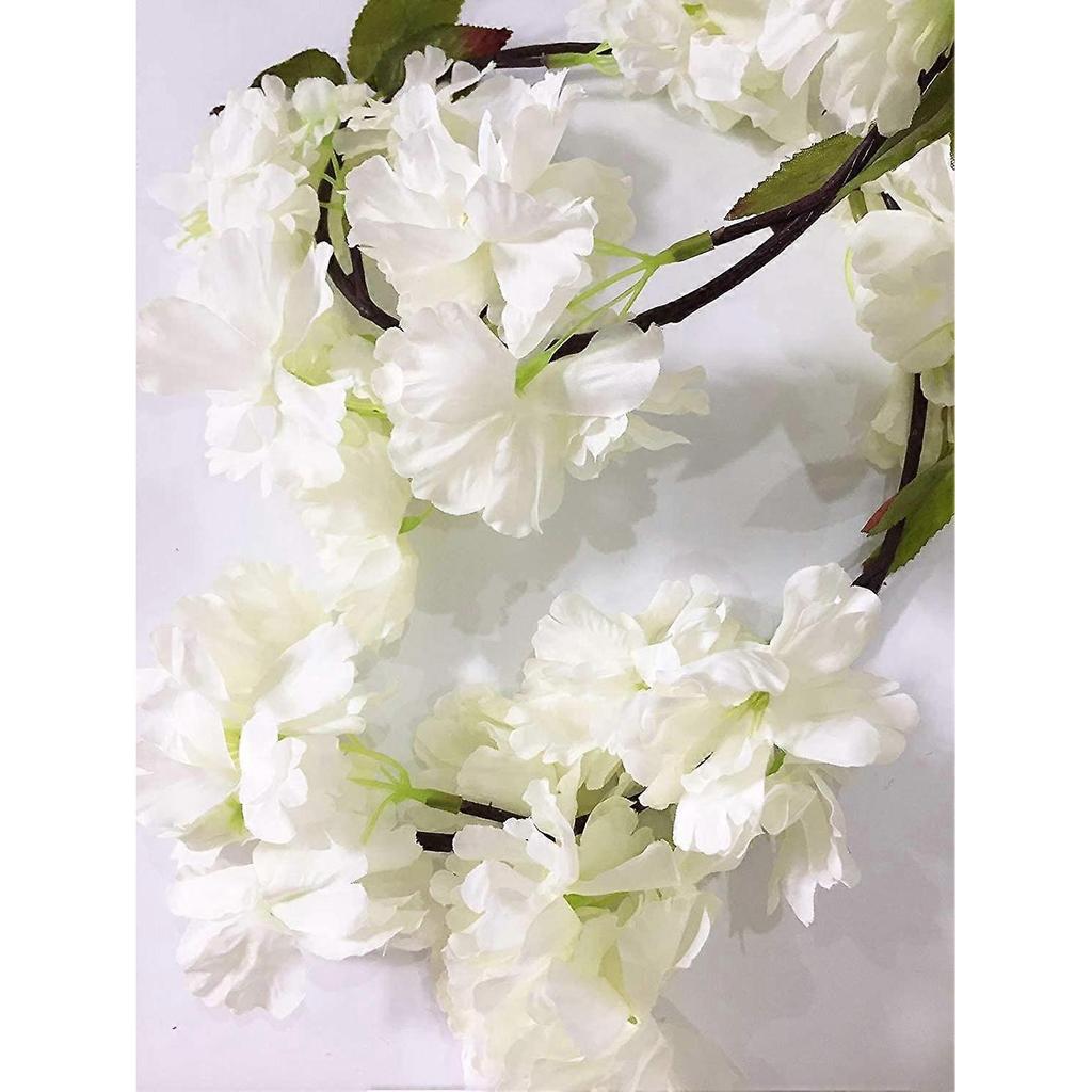 Artificial Cherry Blossom Vine Hanging Plant Artificial Cherry Blossom Wreath Dark Pink