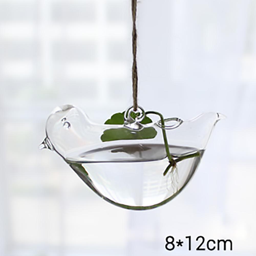 1Pcs Creative Hanging Glass Vase Transparent Hydroponic Container Terrarium Flower Plant Pot Garden Home Wedding Decoration