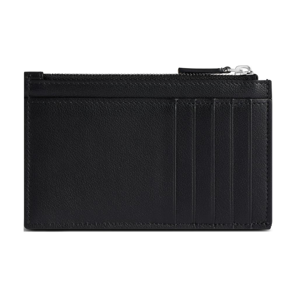 Balenciaga Credit Logo Zip Wallet Smooth Calfskin Large Men Wallets Black 8066392ABGM1000