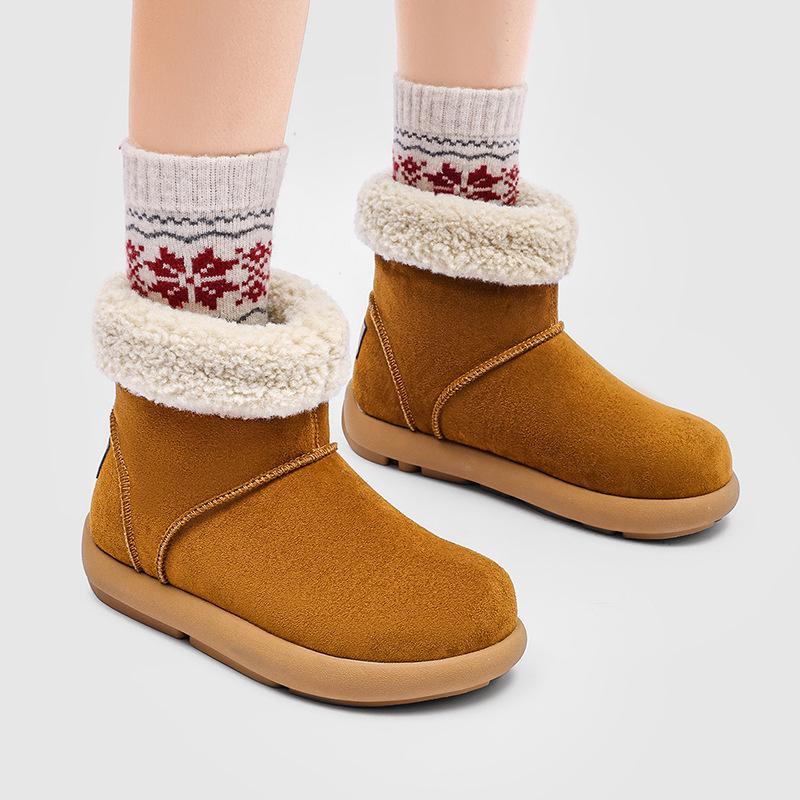 Popular Velvet and Velvet Snow Boots for Men and Women 2025 Autumn and Winter New Cotton Shoes Warm and Versatile Trendy Shoes 22715-V