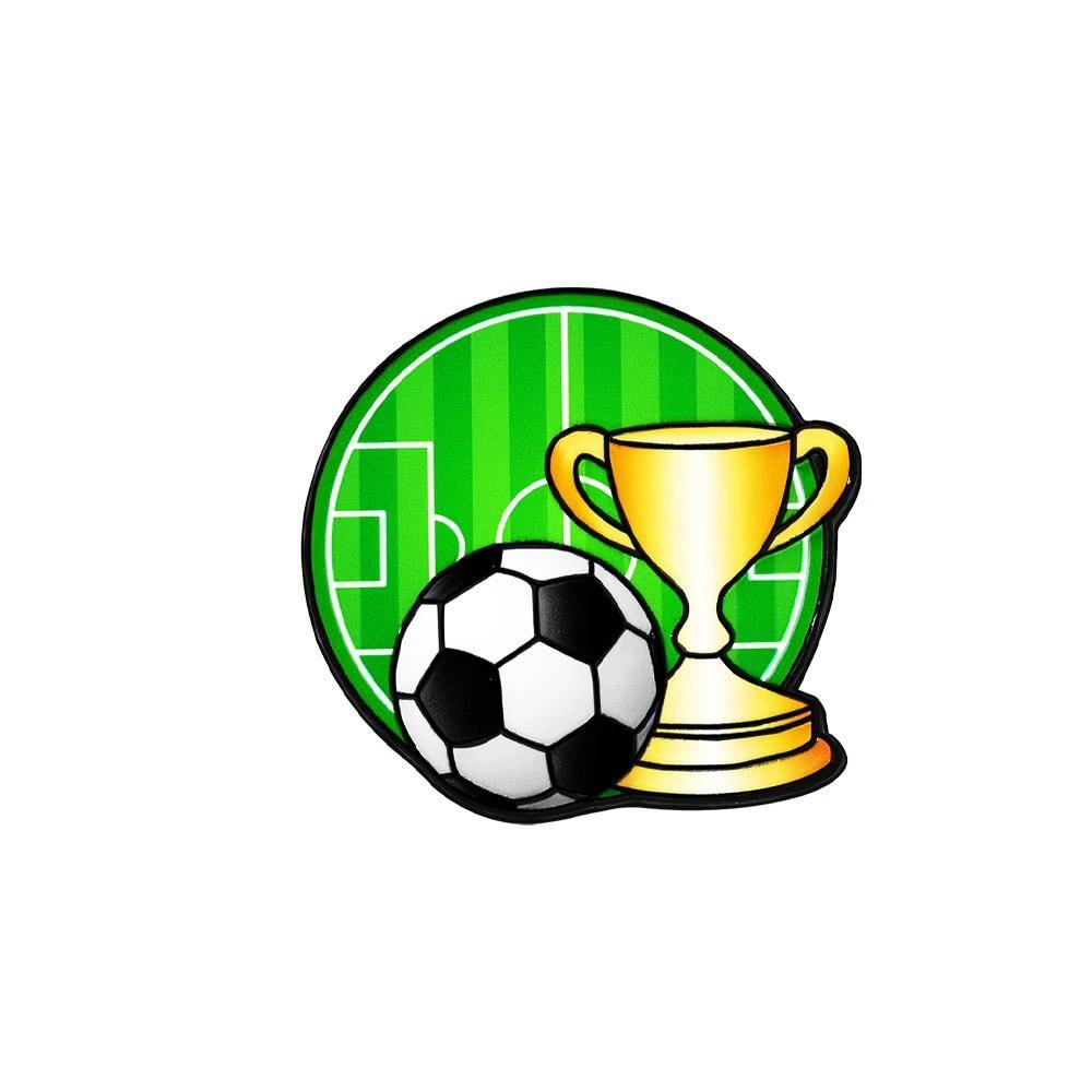 Waterproof Soccer Enamel Pin Badges, Cute Cartoon Football Brooches for Clothing Accessories