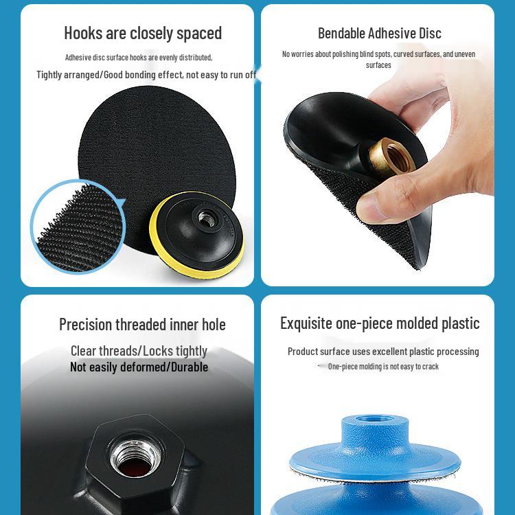 Stone Polishing Kit: Wet/Dry Pads, Self-Adhesive, Rubber Backing, Angle Grinder Head, Sandpaper Suction Cup