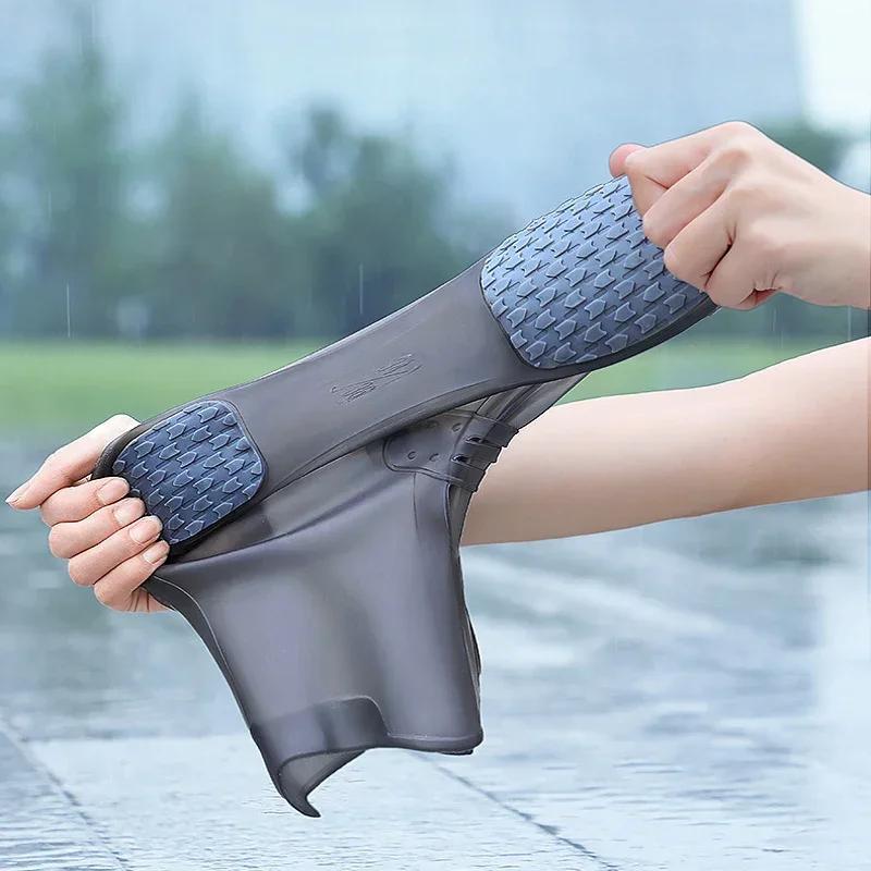 Anti Slip Breathable Rainshoe Cover Silicone Waterproof Rainboots Thickened Outdoor Hiking Travel Wear Resistant Repeatedly Used