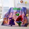 Christmas Gift Comedy Movie How the Grinch Stole Christmas Blanket Home Warming, Four Season Bed Decoration Sofa Cover Flannel Throwing Blanket K13