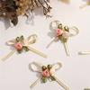 50pcs Elegant Rose Bows with Floral Accents, Mixed Colors for DIY Crafts & Gift Wrapping - Ideal for Weddings, Holidays, Birthdays & Home Decor