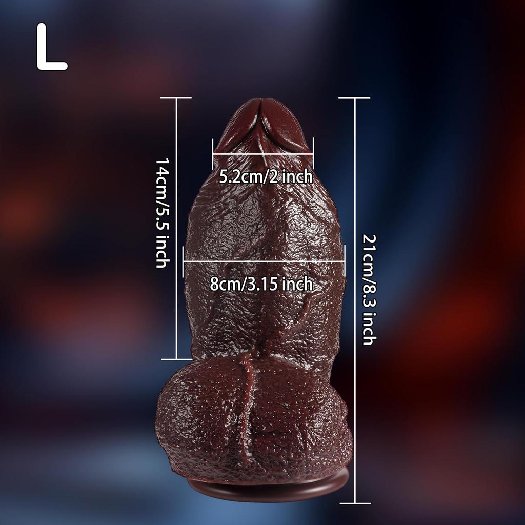 Black Extra-Thick,Ultra-Large Realistic Dildo – Extreme Girth,Strong Suction Cup,Lifelike Texture,Premium Silicone Adult Toy