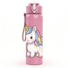 1PC White Unicorn Fantasy Cartoon 750ml Color Plastic Sports Water Bottle Leakproof Flip Straw Lid Suitable for Sports Office Home Use