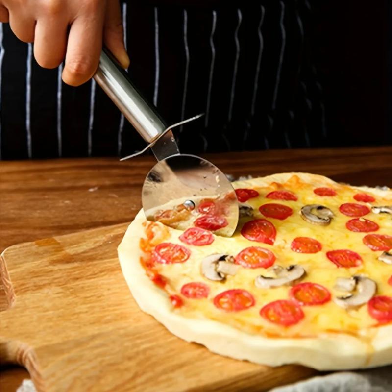 Stainless Steel Pizza Wheel Cutter Ideal Pizza Wheel Scissors Pizza Pie Waffle Dough Biscuit Kitchen Accessories Gadgets