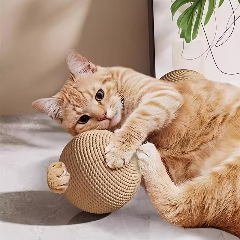 1pc Sisal Cat Toy Ball | Self-entertaining, Noise-making, Durable, Teething Fun for Medium Breeds,Without Battery,Cat supplies