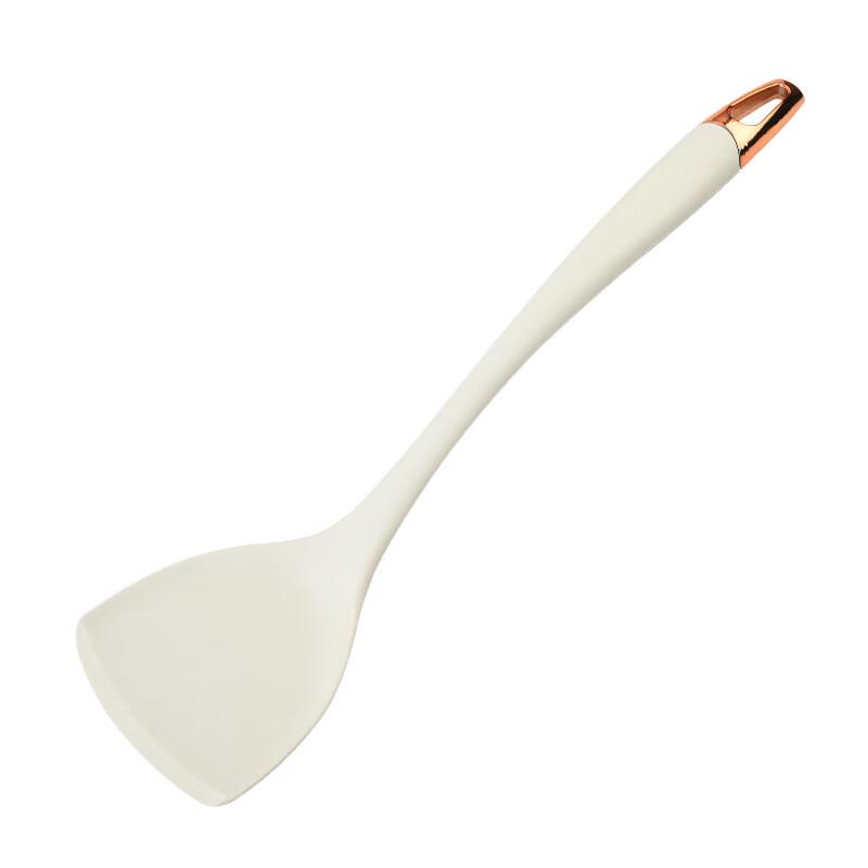

Wutuo Premium Silicone Kitchen Utensil Set - White with Electroplated Handles