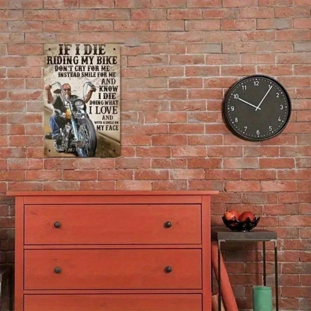 Metal Wall Art Motorcycle Gift for Garage Vintage 8x12 Inch