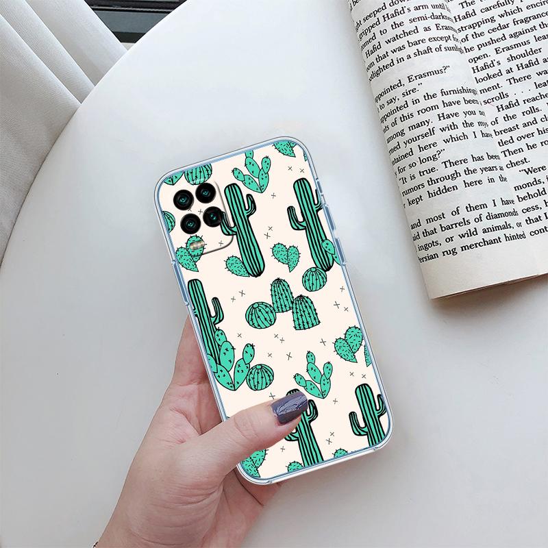 RA33 Watercolour Cacti Succulent Transparent Phone Case for Motorola Moto G7 G8 G9 G84 G85 G73 G24 G15 Z2 Play Power Plus