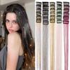 12Pcs Synthetic Hair Tinsel Clip In 20Inch Glitter  Tinsel Hair Clip In Hair Tinsel Kit Heat Resistant Shiny Sparkle Fairy 2028