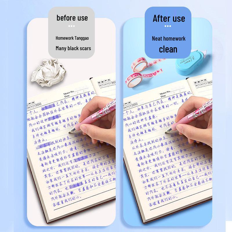 Erasable Cartoon Pens - Press-Activated Set for Students