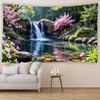 Natural Forest Tapestry Wall Hanging Bedroom Aesthetics Plants Flowers Flowing Pool Landscape Sofa Wall Background Cloth