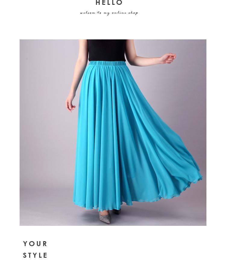 720° Double-Layer Chiffon Swing Skirt for Modern Ballroom and Square Dance Practice