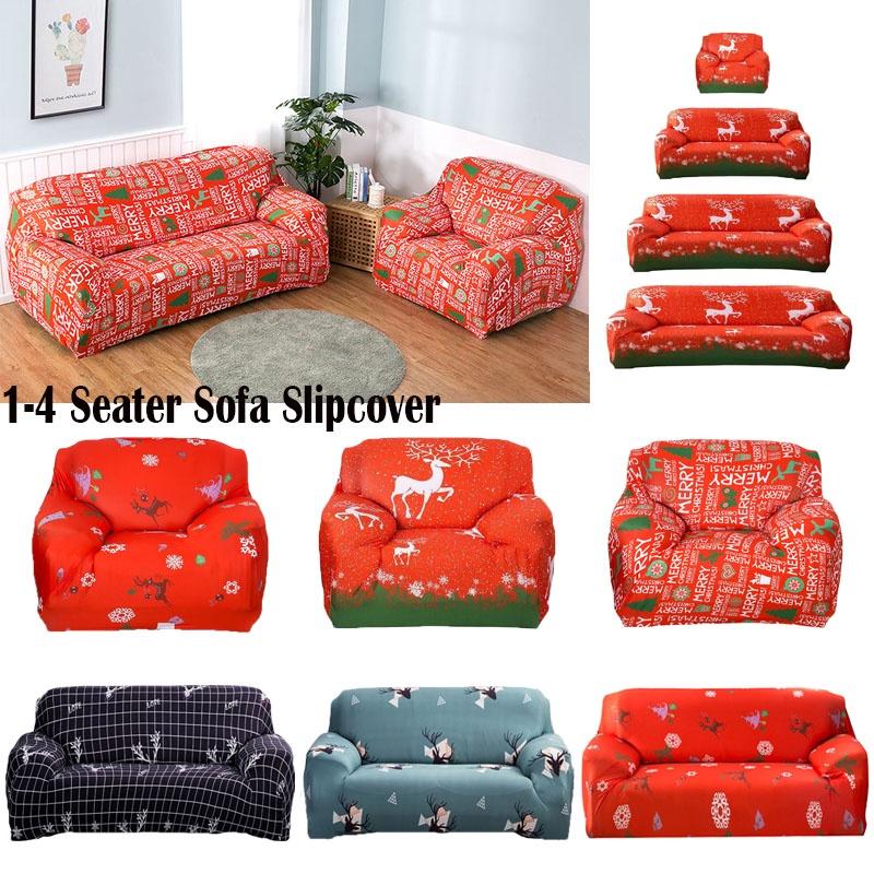 Printing Merry Christmas Sofa Covers Elastic Seat Stretch Slipcover Home Decor