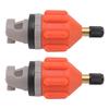 J-ouuo 2-teiliger Luftpumpen-Aufblasadapter Paddelbrett-Düsennadapter Luftventilverbindung für Kajak Schlauchboot Autopumpe (Orange)