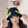 Big Eyes Pattern Big Eyes Frog Bucket Hats Cute Design Wild Panama Hats Basin Hats  Sun Protection