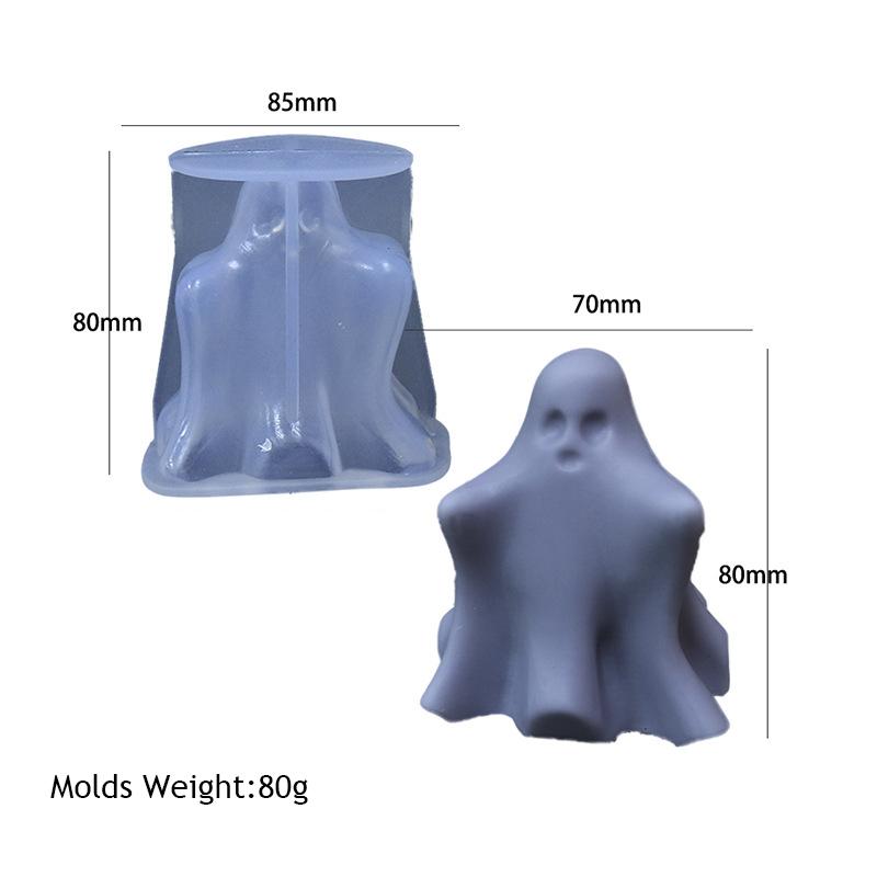 Halloween Cute Ghost Candle Silicone Molds New  DIY Resin Concrete Plaster Soap Mould Party Festive Ornaments Home Decor