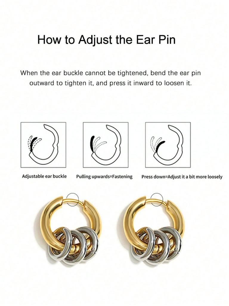 1Pair Golden Hoop Earrings Small Silver Hoops For Women Hypoallergenic Hoops Earrings Elegant And Simple Jewelry Birthday Wedding Party Gifts