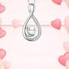 Infinity Teardrop Frame Single Round Pearl Partial Paved Zircon Pendant Women Clavicle Necklace