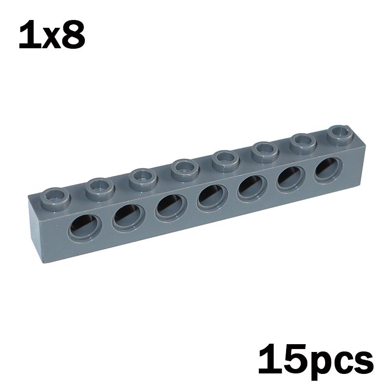 MOC Technology Assemble Particles Brick 1x8 with 7 Holes 3702 DIY Brick Playset Learning  Educational Toys  Playsets for Kids