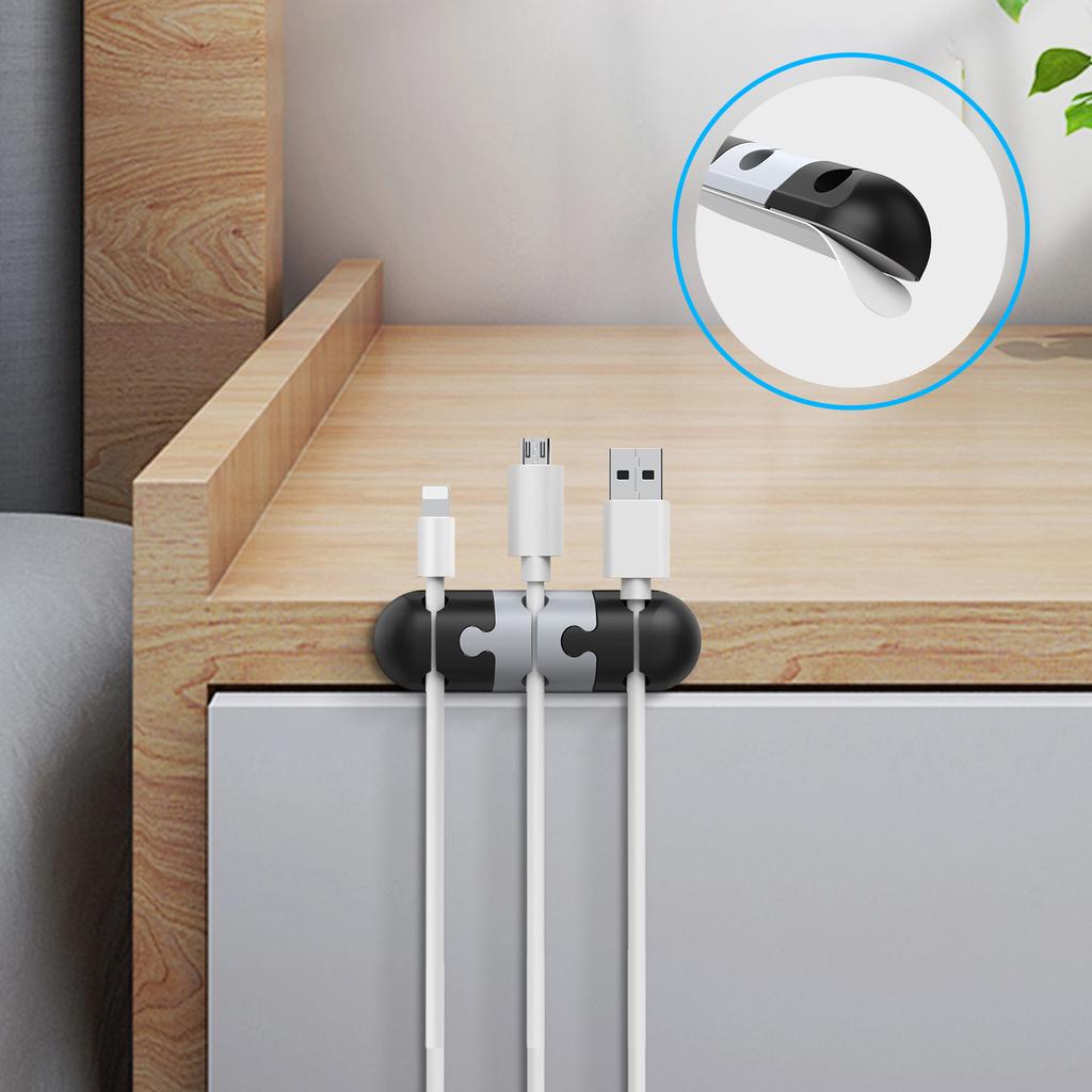 AHASTYLE PT-WE19 Desktop Cable Organizer Silicone Cord Management System Clip Holder