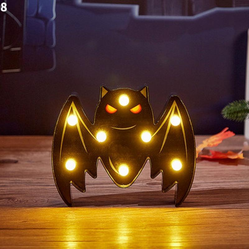 Horror Halloween Pumpkin Decoration Ghost Bat Spider LED Night Light Holiday Bar Home Party Decoration Props Halloween Ornaments