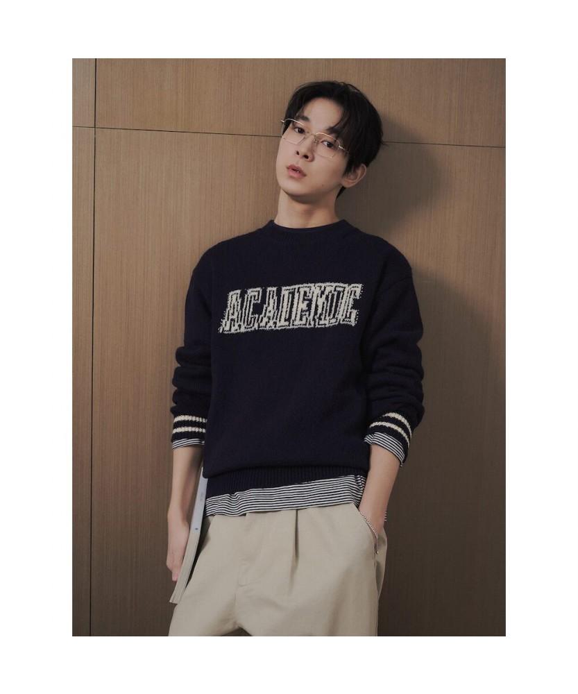 8seconds Varsity Lettering Round Knit Navy