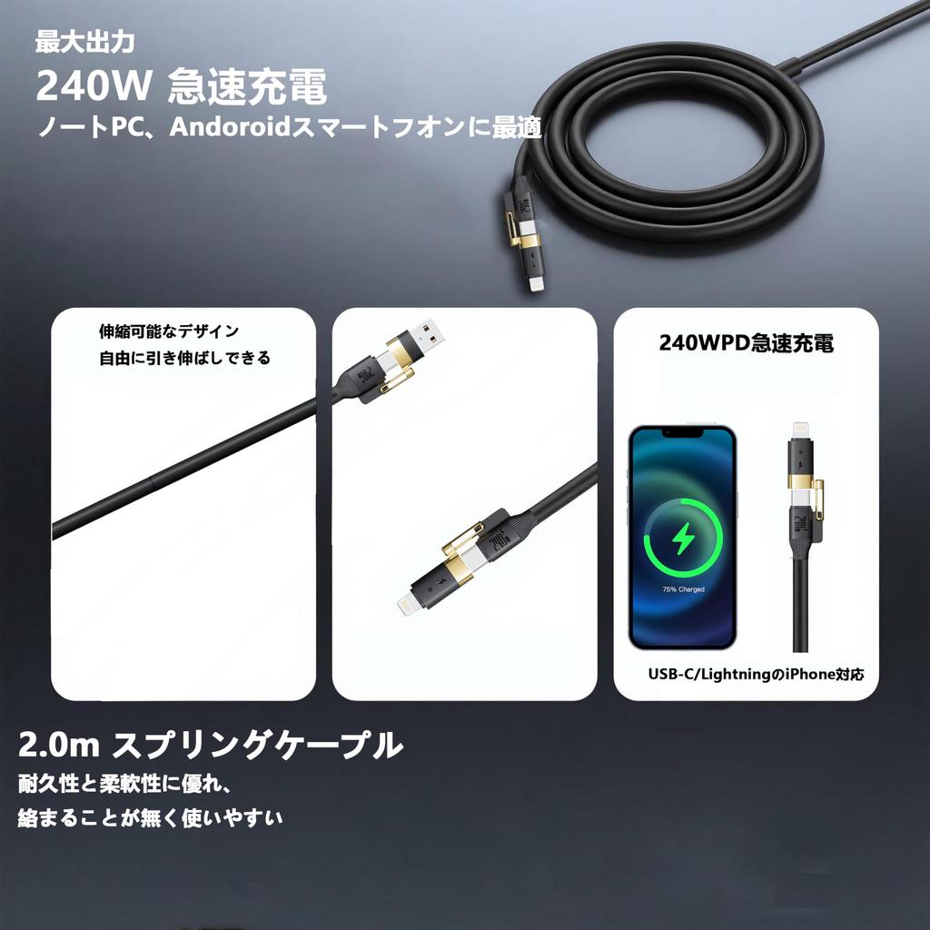 Staver 240W Schnell 480Mbps Datentransfer Langlebiges Nylongeflecht Ideal für Geräte wie iPhone iPad Galaxy und Unterstützt Laden und Datentransfer USB-C
