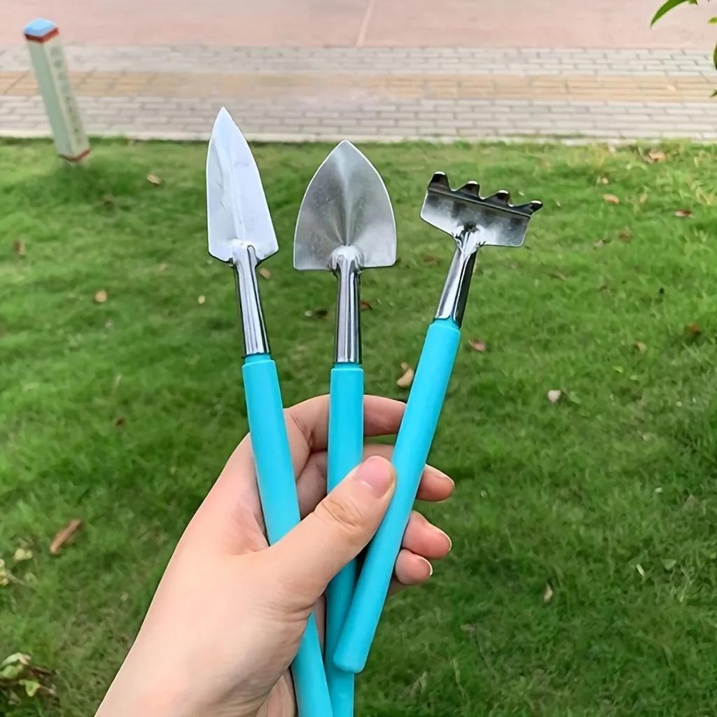 3pcs/Set Premium Gardening Tool Flower Rake Spade Beach Soil Scoop Growing Garden Flower Pots Household Plant Pine Soil Shovel