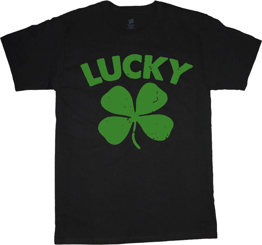 Big and Tall T-shirt Mens Graphic Tees Lucky Shamrock King Size Big Guy Clothing