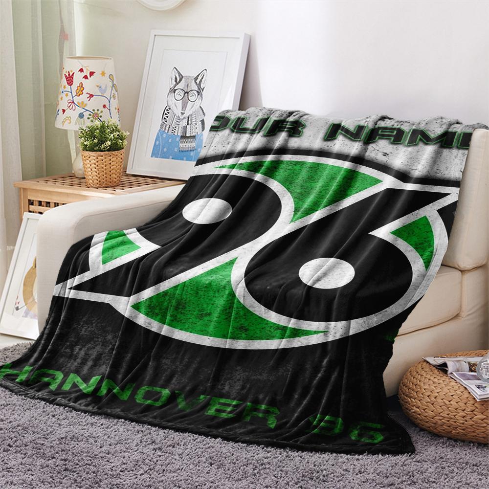 1PC Custom Name Hannover 96 Patterned Flannel Blanket Suitable For All Seasons for Home Decor Warmth and Comfort Gifts Holiday Present